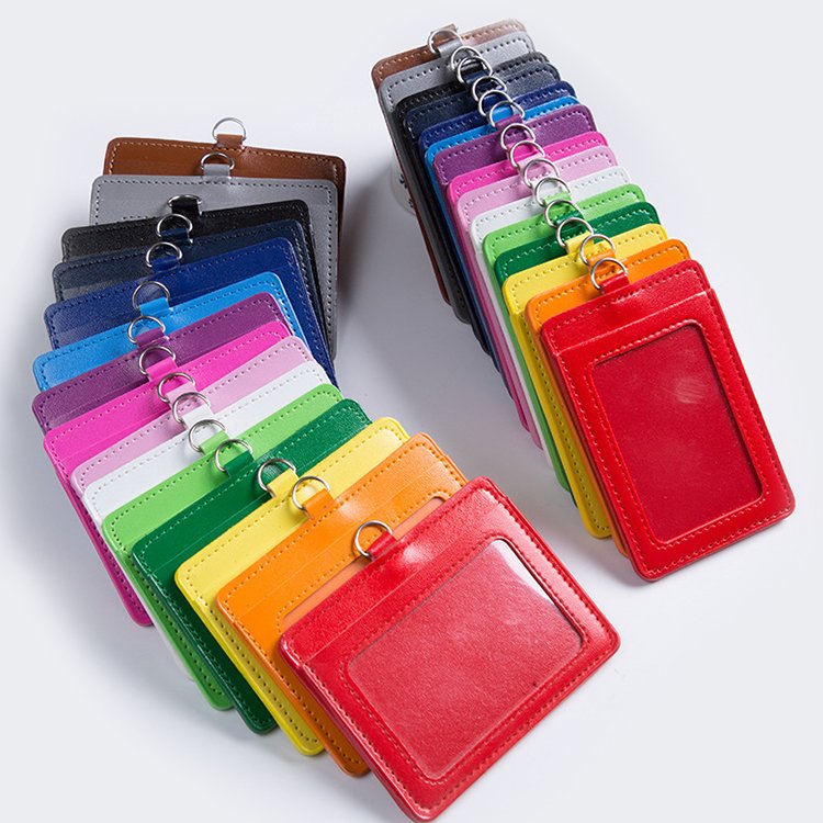 Wholesale Slim Pu leather id card holder badge holder