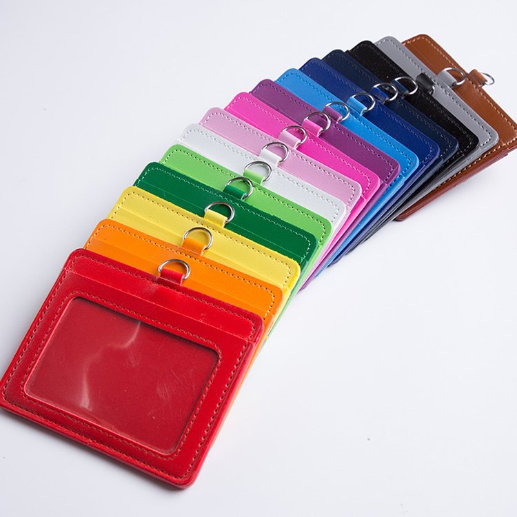 Wholesale Slim Pu leather id card holder badge holder