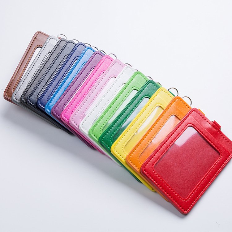 Wholesale Slim Pu leather id card holder badge holder