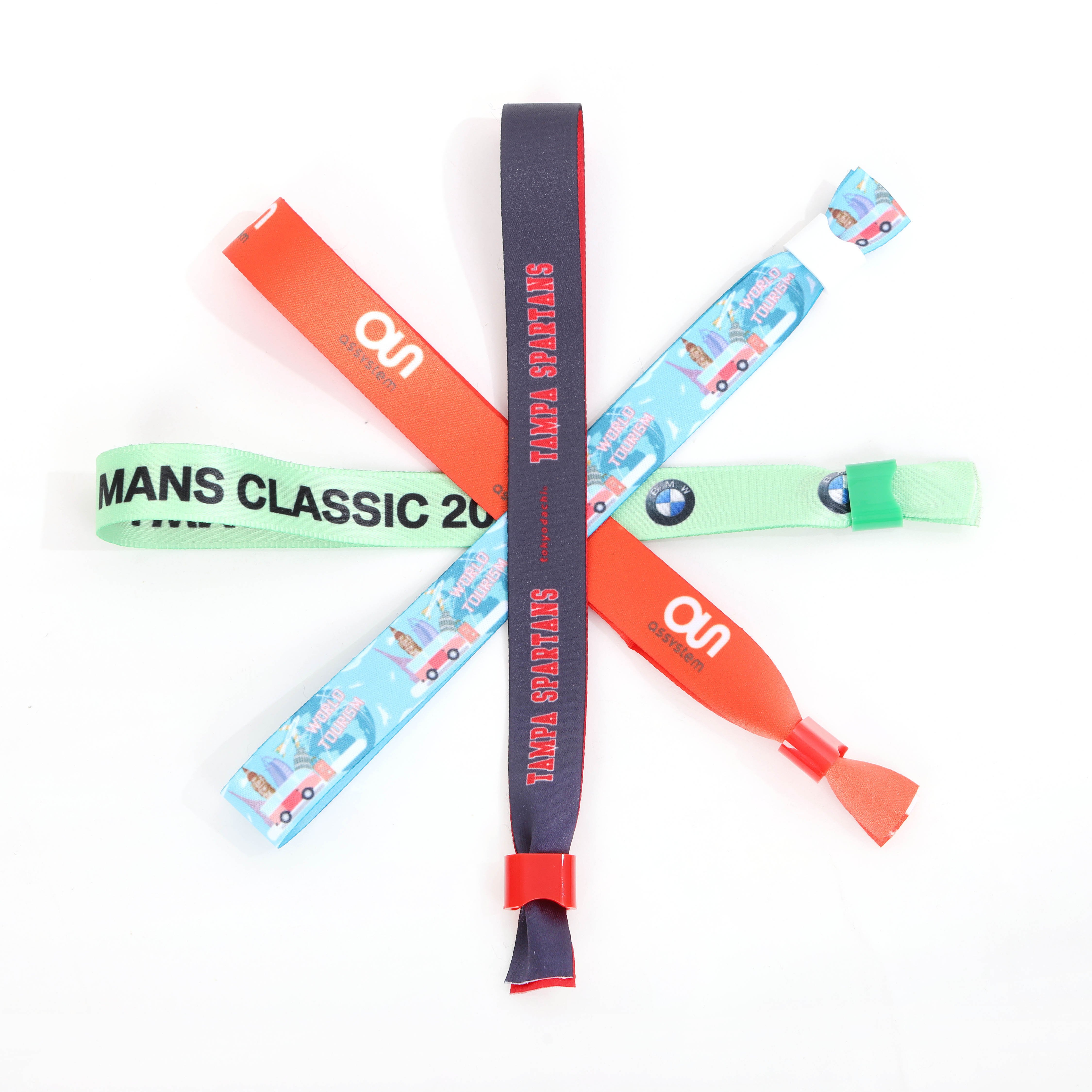 ribbon wristband Festival Promotion Event Soft Wristband Sublimation Polyester Wristband with one-way Buckle Bracelet