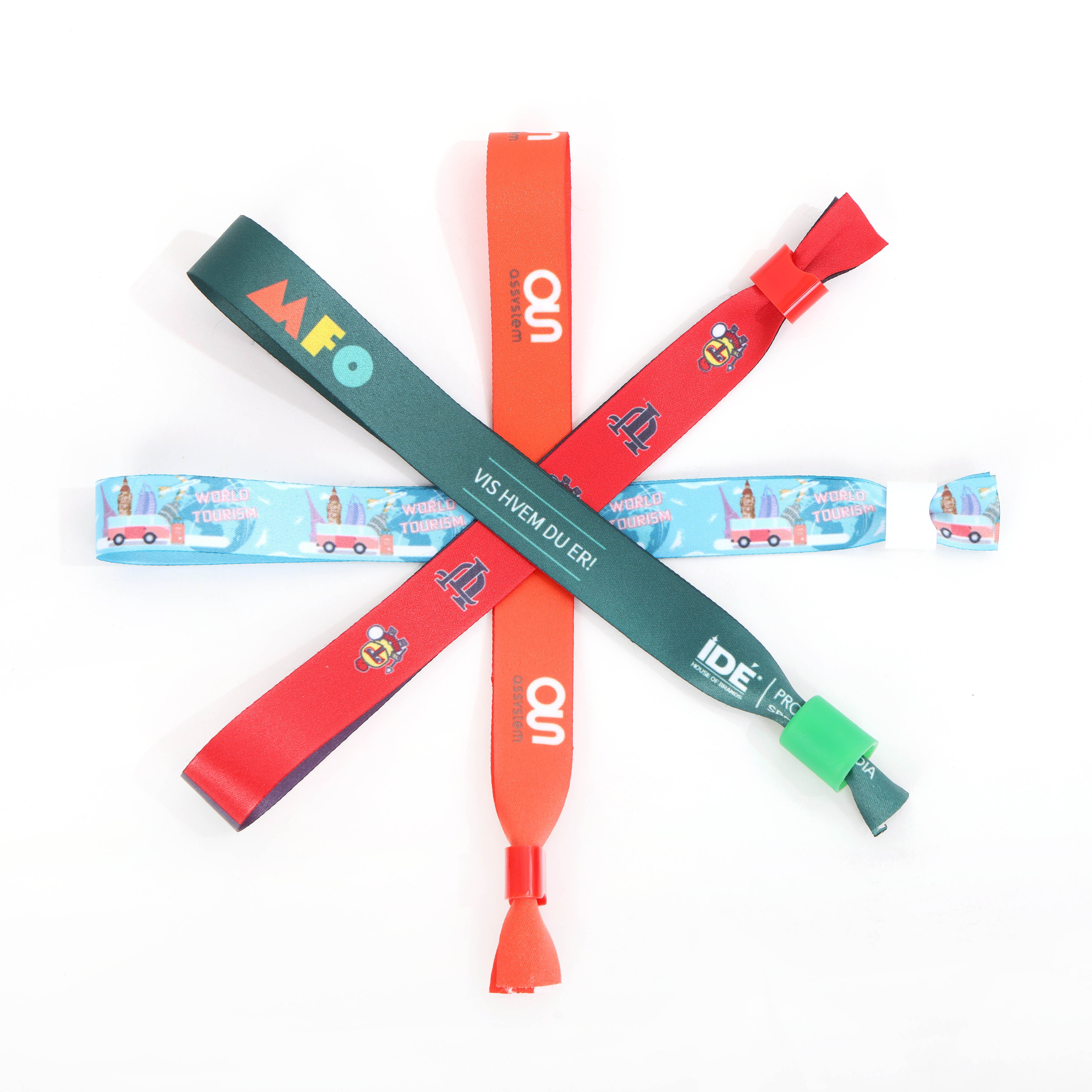 ribbon wristband Festival Promotion Event Soft Wristband Sublimation Polyester Wristband with one-way Buckle Bracelet