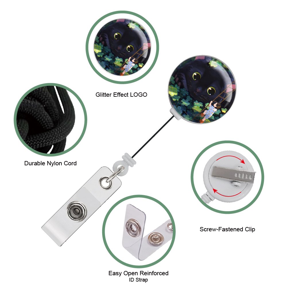 RTS Funny Cat ID badge holders with retractable reel badge holder with retractable heavy badge reel