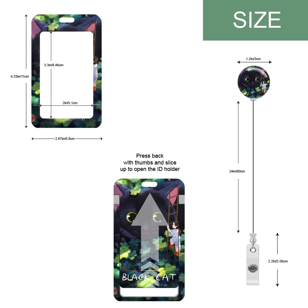 RTS Funny Cat ID badge holders with retractable reel badge holder with retractable heavy badge reel