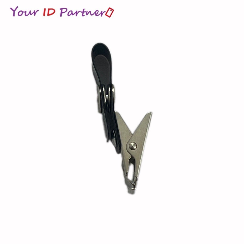 Vinyl Strap Spring Metal Popper ID Clip