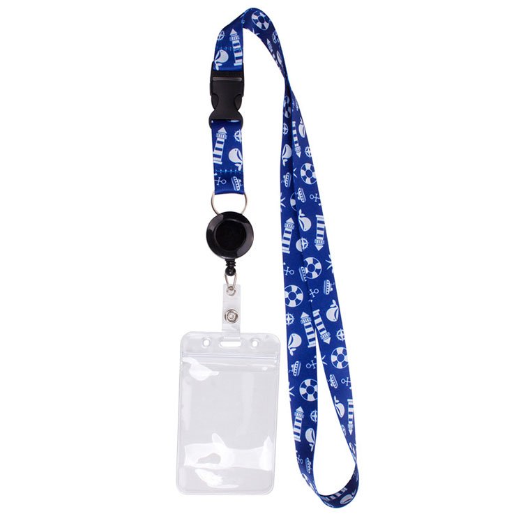 Cute Polyester Lanyard Custom Printable Logo Neck Retractable Card Holder Straps Lanyard With Id Card Badge Holder