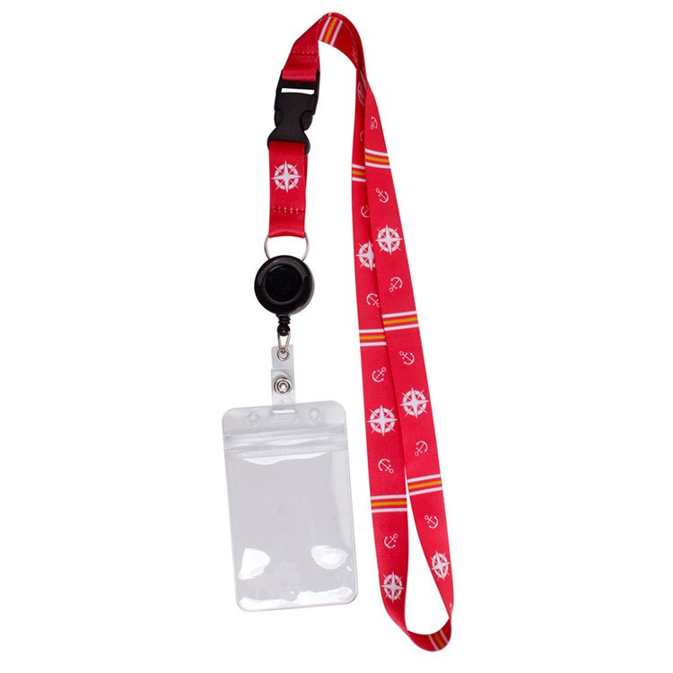 Cute Polyester Lanyard Custom Printable Logo Neck Retractable Card Holder Straps Lanyard With Id Card Badge Holder