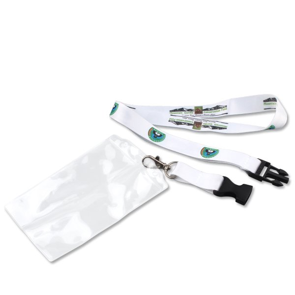 Custom Sublimation Printed Lanyard With Id Card Badge Holder Polyester Lanyard