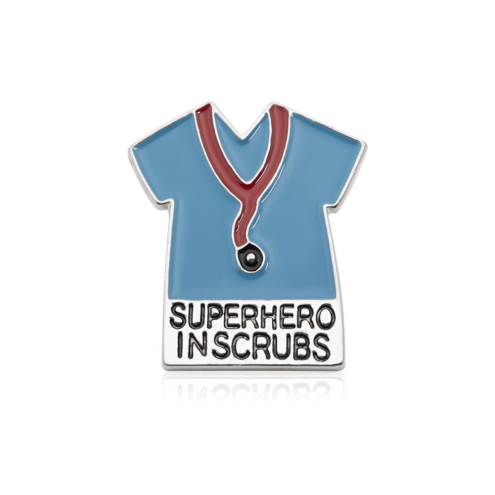 Metal Lapel Pin Brass Brooches and Pins Iron Badge & Emblem for Nurses with Patriotic Printing