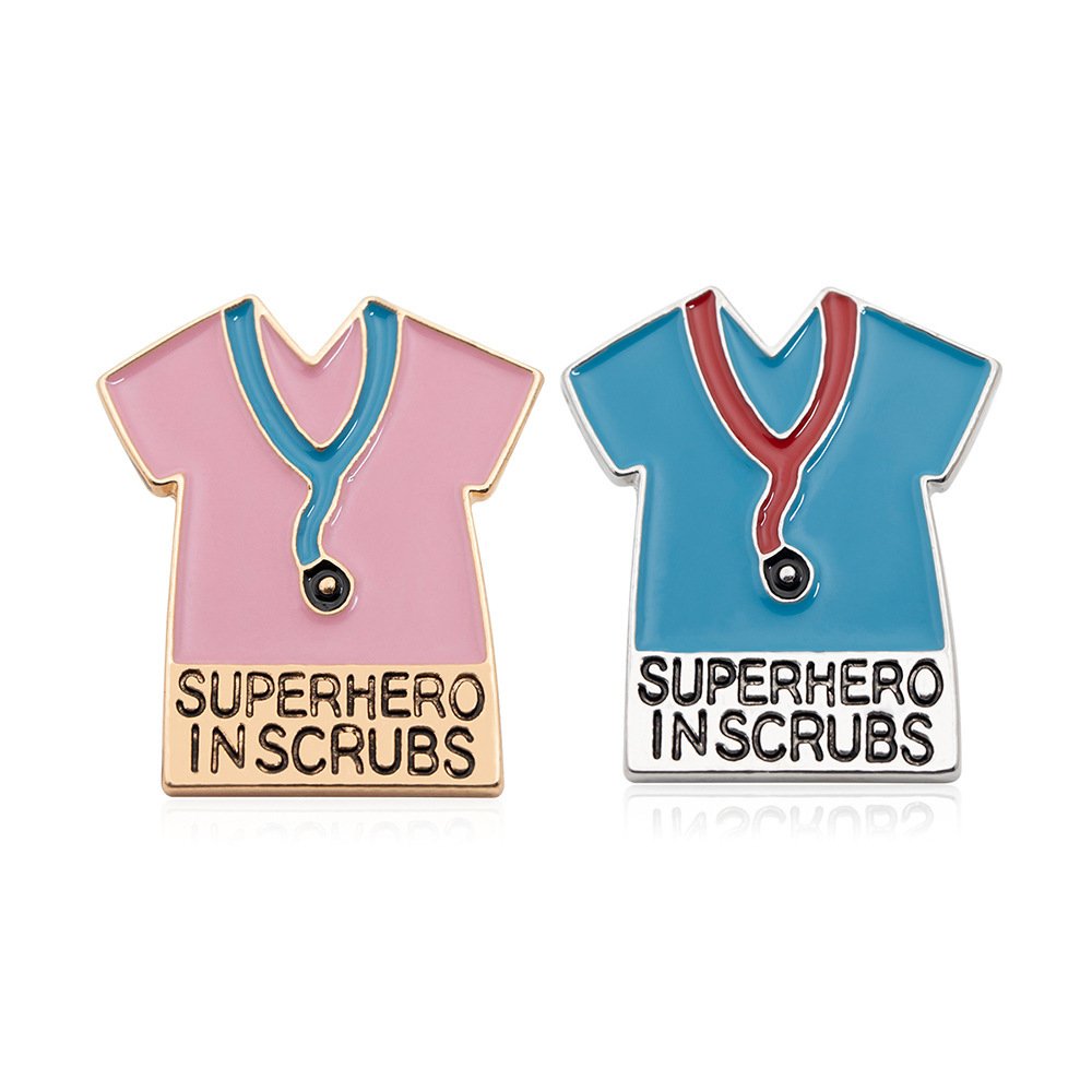 Metal Lapel Pin Brass Brooches and Pins Iron Badge & Emblem for Nurses with Patriotic Printing