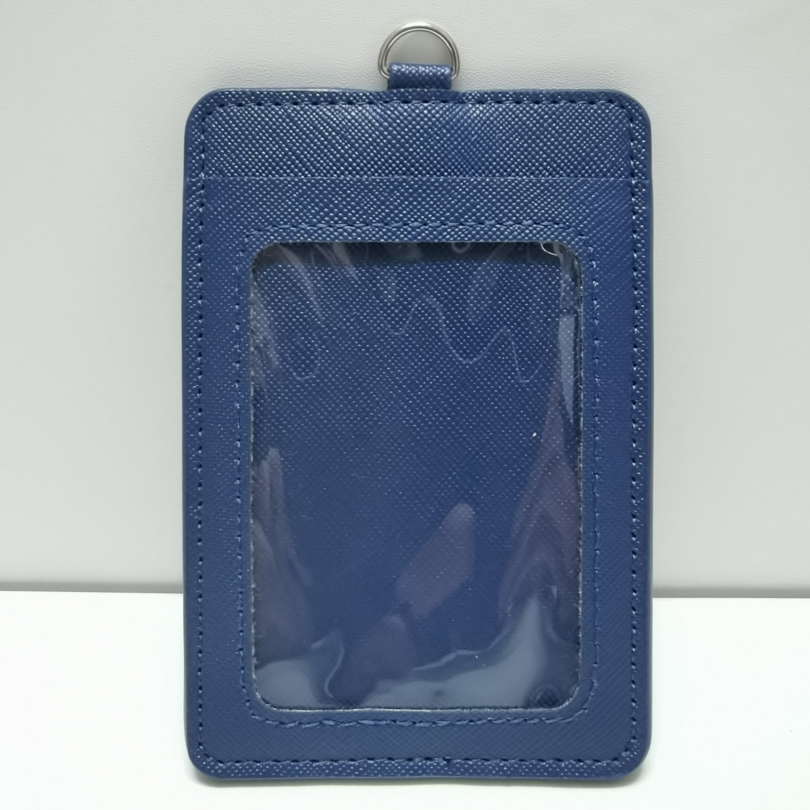 Business Style PU Material Dual Sided Tape Scroll Accessory Hard Clear Plastic Card Holder Work Permit Badge Promotions