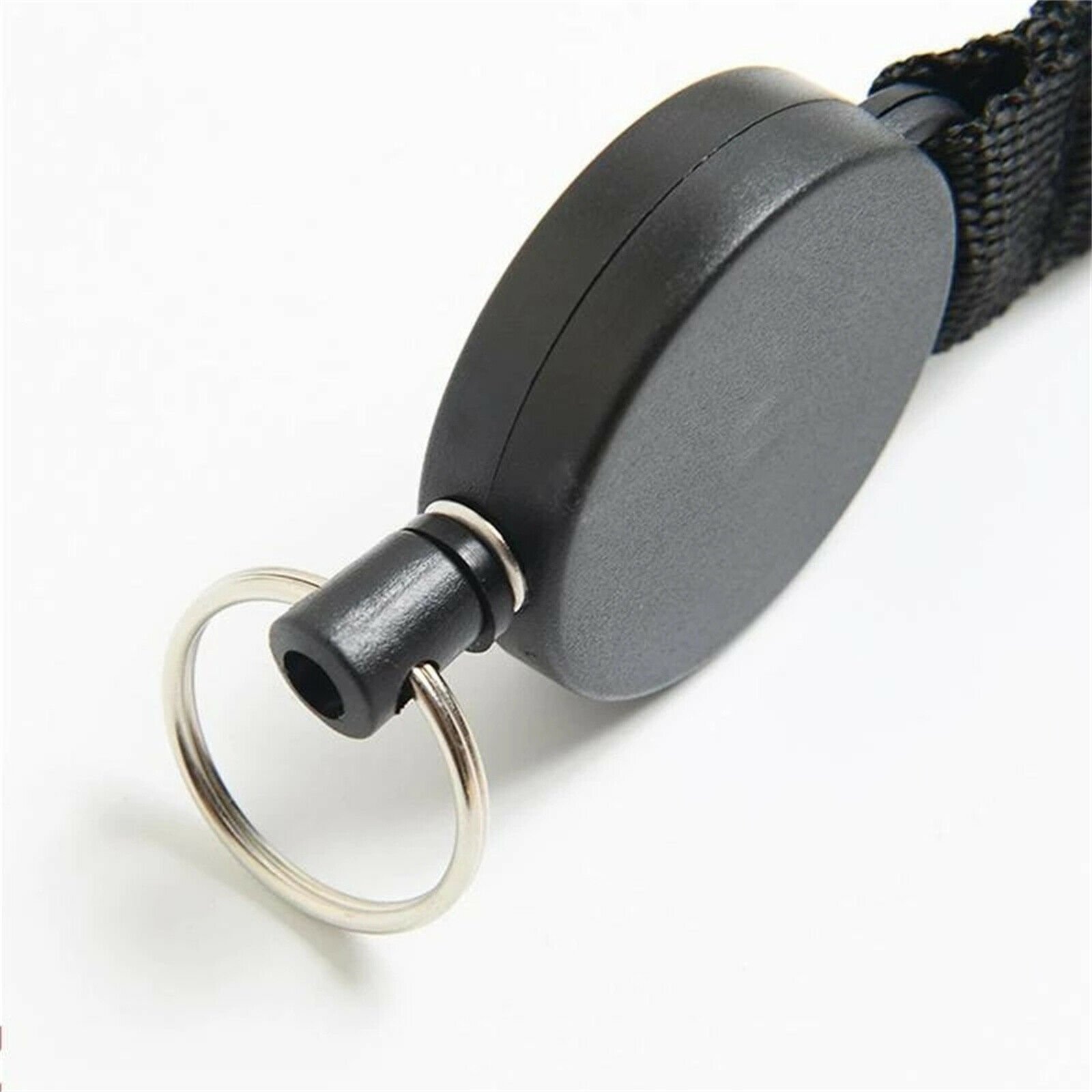 Heavy Duty Retractable Carabiner Key Chain Badge Holder With Steel Cord Keychain