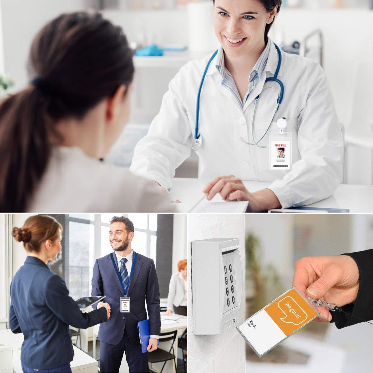 HOT Eco-friendly Transparent Clear PVC Employee's Card Holder ID Card Holders Working Name Badge PVC Card Holder