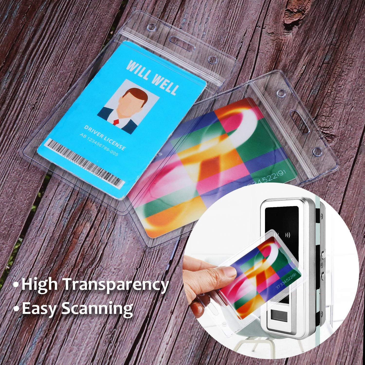 HOT Eco-friendly Transparent Clear PVC Employee's Card Holder ID Card Holders Working Name Badge PVC Card Holder