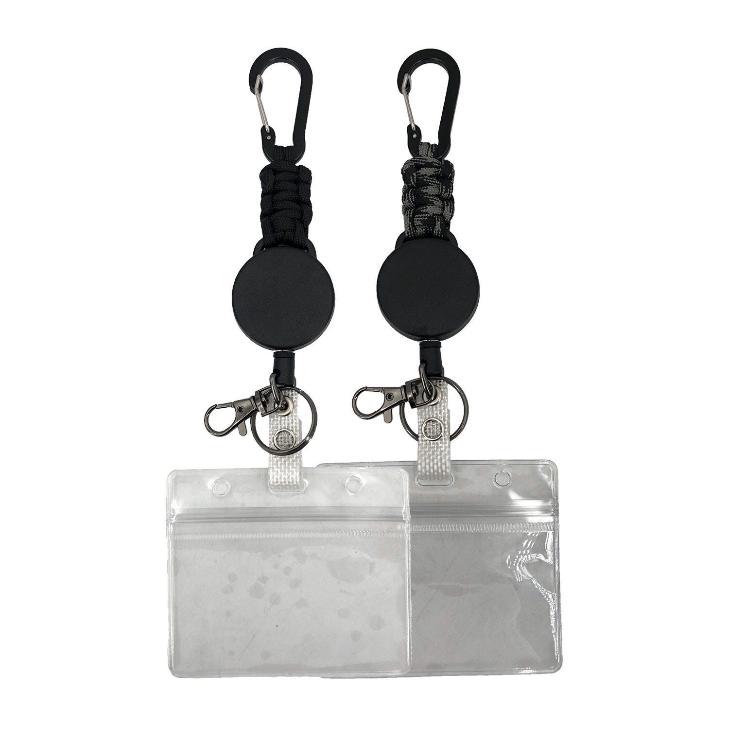 Hot selling Retractable keychain with Belt Clip and Key Holder-Rings/Carabiner Two pcs into a bag for Outdoor Activity