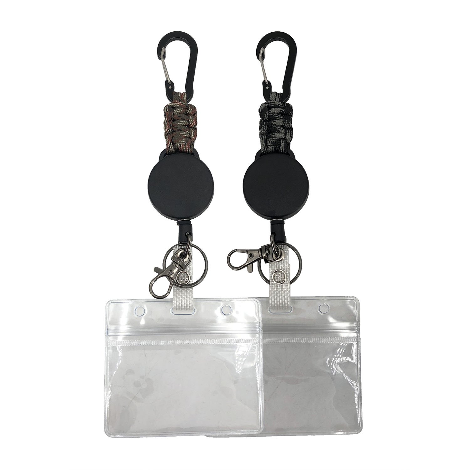 Hot selling Retractable keychain with Belt Clip and Key Holder-Rings/Carabiner Two pcs into a bag for Outdoor Activity