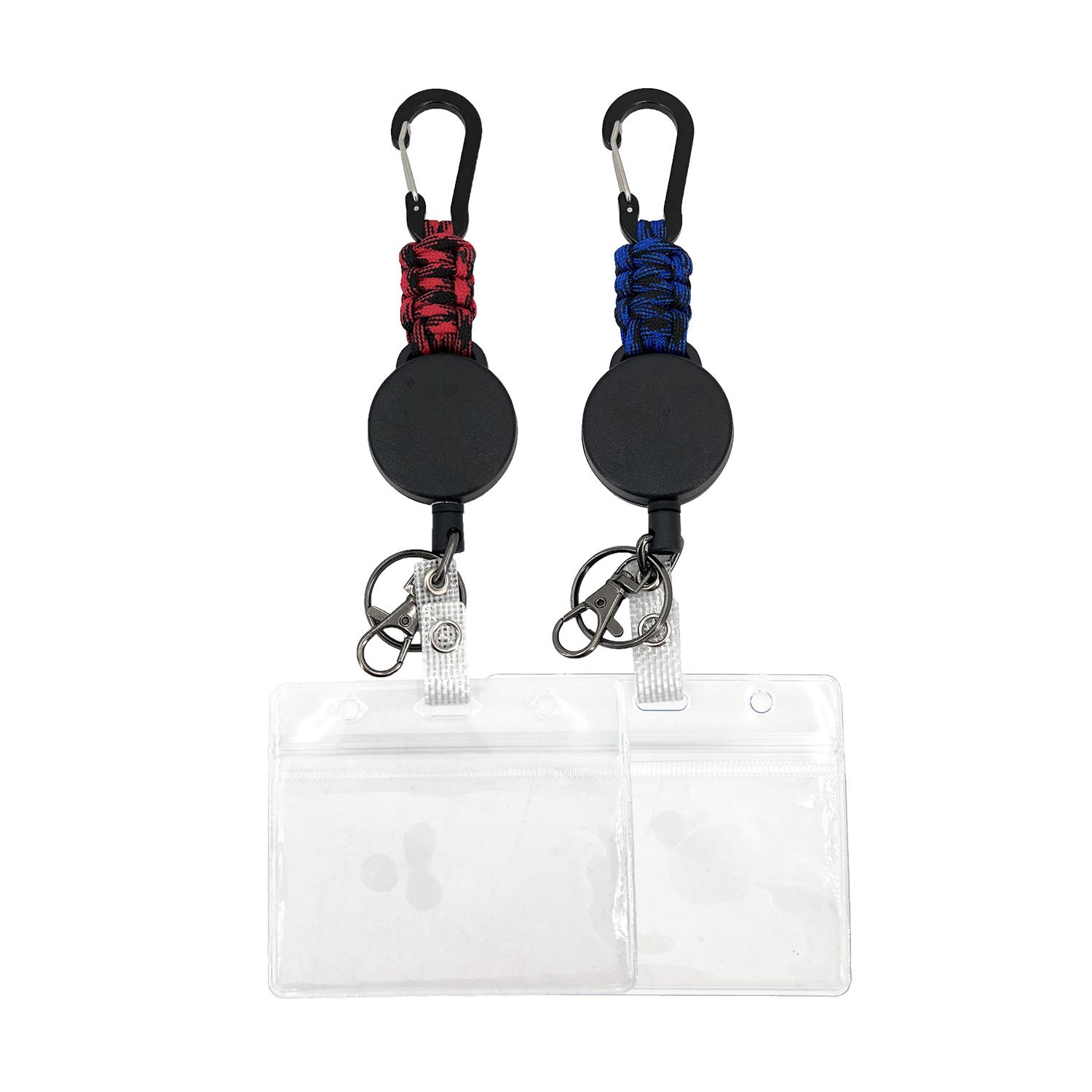 Hot selling Retractable keychain with Belt Clip and Key Holder-Rings/Carabiner Two pcs into a bag for Outdoor Activity
