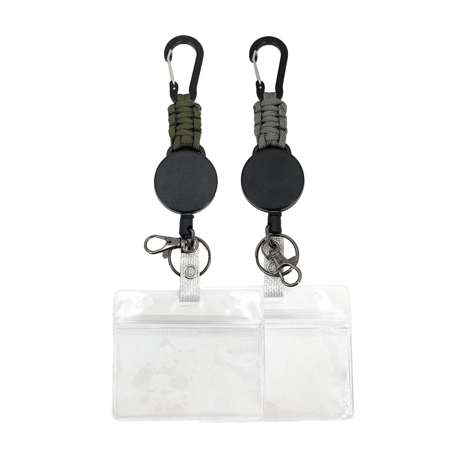 Hot selling Retractable keychain with Belt Clip and Key Holder-Rings/Carabiner Two pcs into a bag for Outdoor Activity