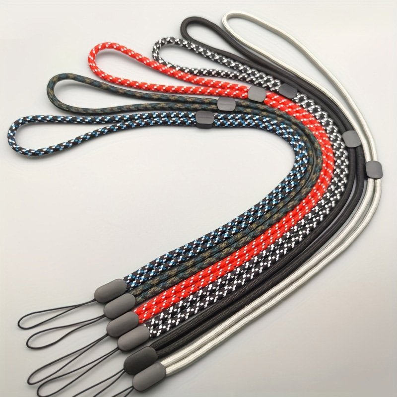 Custom adjustable woven braided Anti Lost Rope Cord string black neck Lanyard For usb camera fan Key psp torch toys Cell Phone