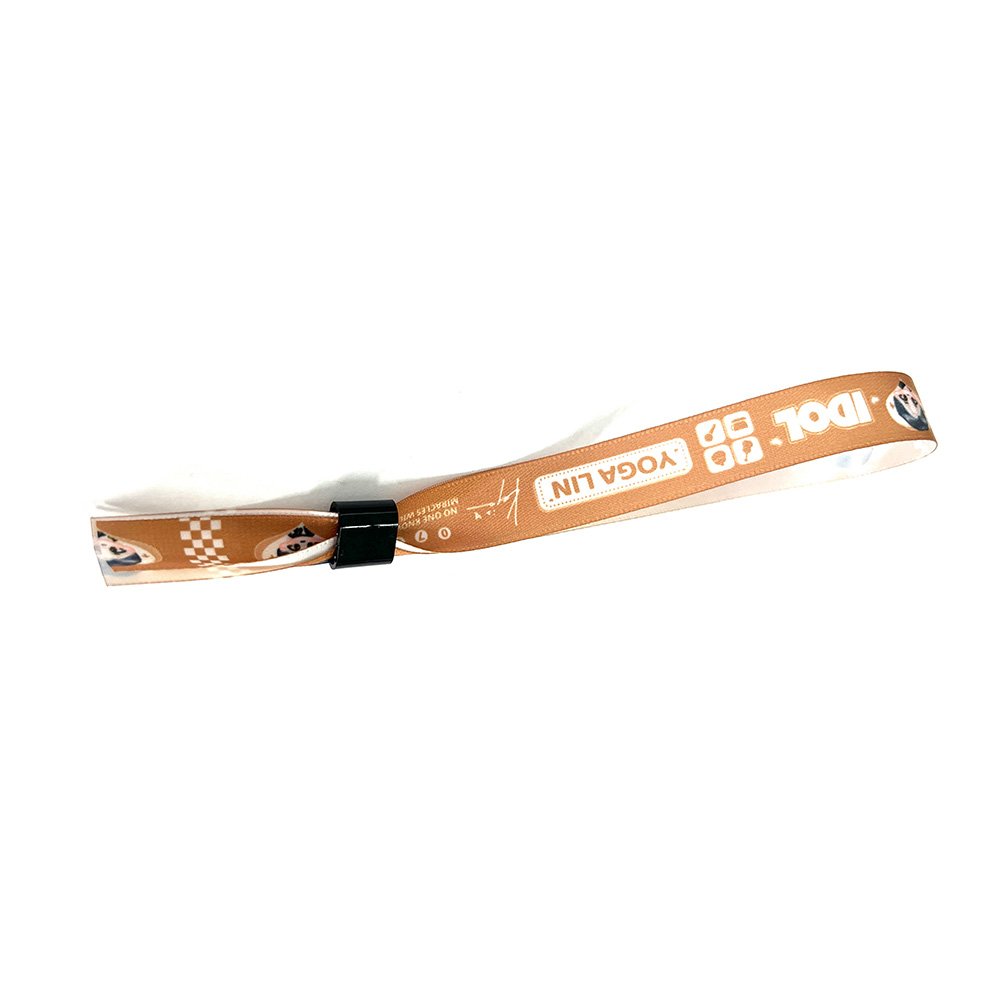 Factory custom logo wristbands for partis printed Eco Friendly with slide lock bead festival fabric jacquard woven