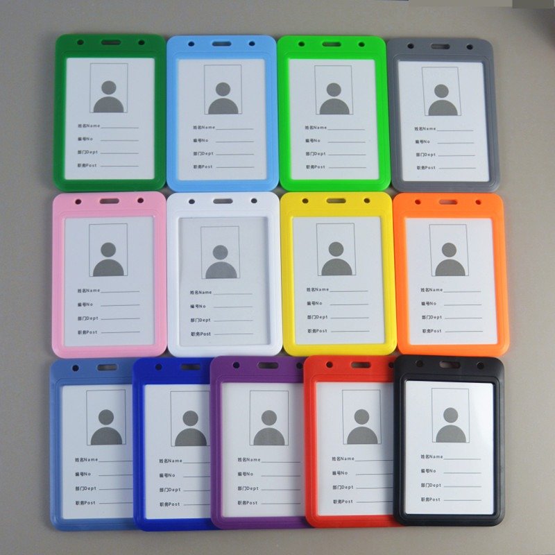 Wholesale A7 Size Sliding Hard Plastic ID Card Holder Vertical Working Name Card Badge Holder