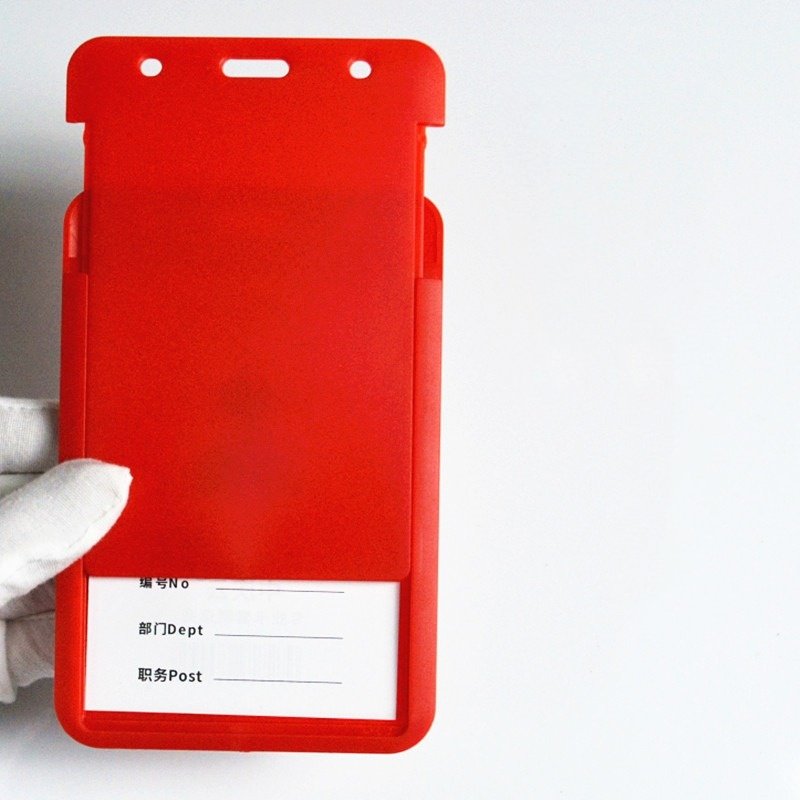 Wholesale A7 Size Sliding Hard Plastic ID Card Holder Vertical Working Name Card Badge Holder