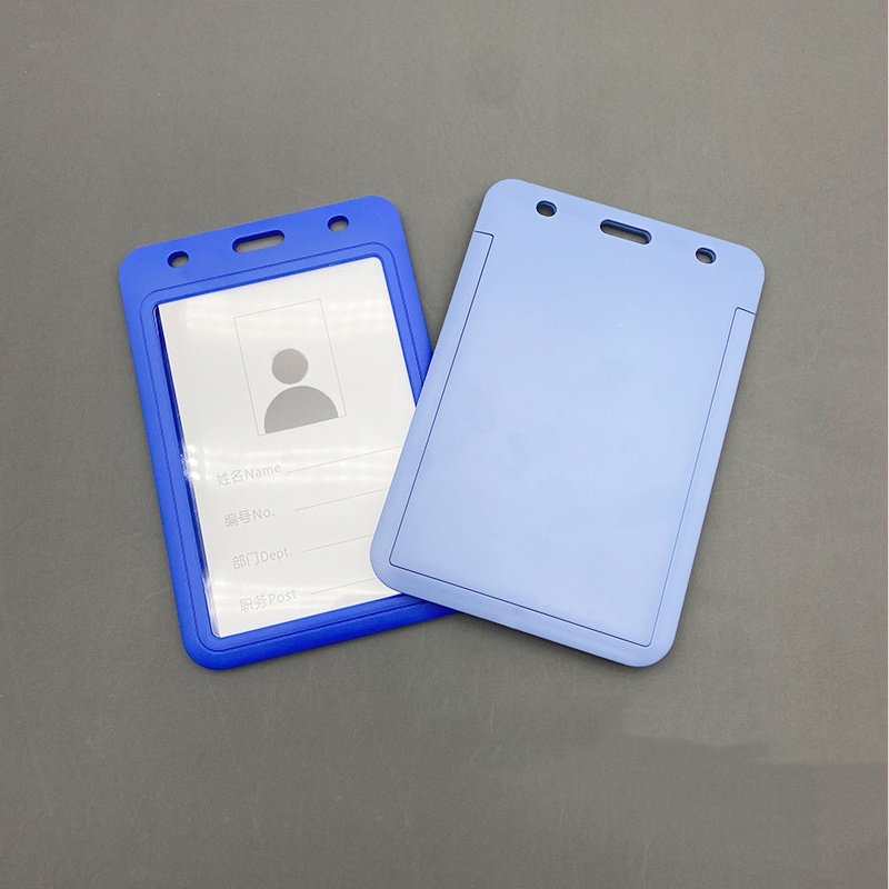 Wholesale A7 Size Sliding Hard Plastic ID Card Holder Vertical Working Name Card Badge Holder