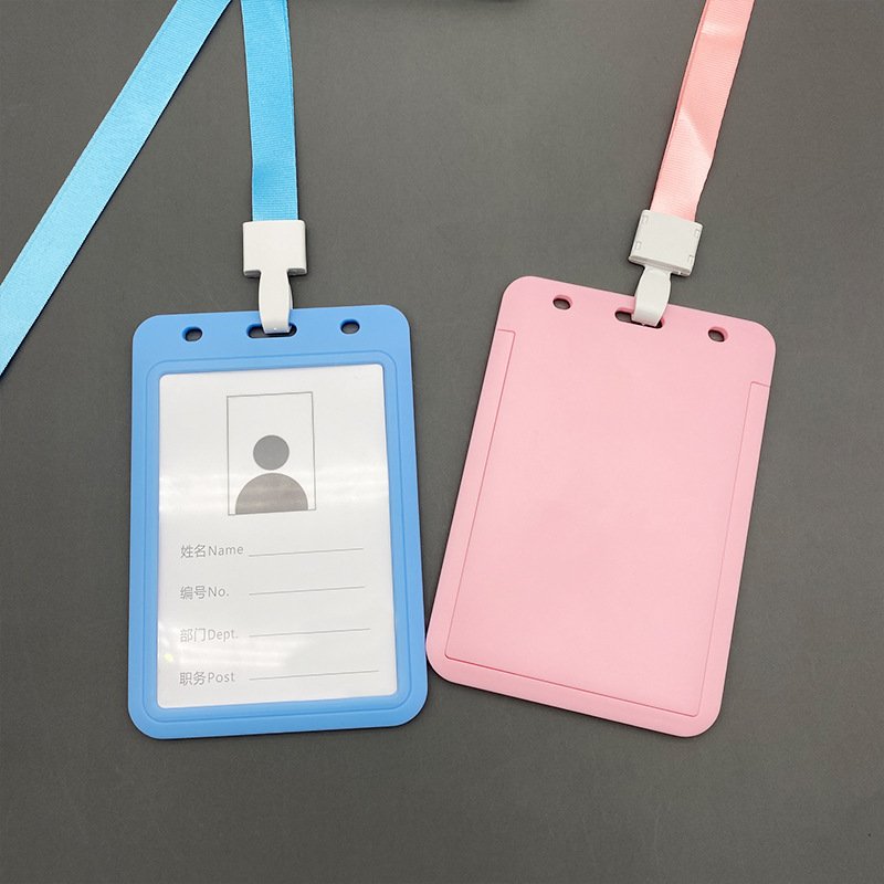 Wholesale A7 Size Sliding Hard Plastic ID Card Holder Vertical Working Name Card Badge Holder