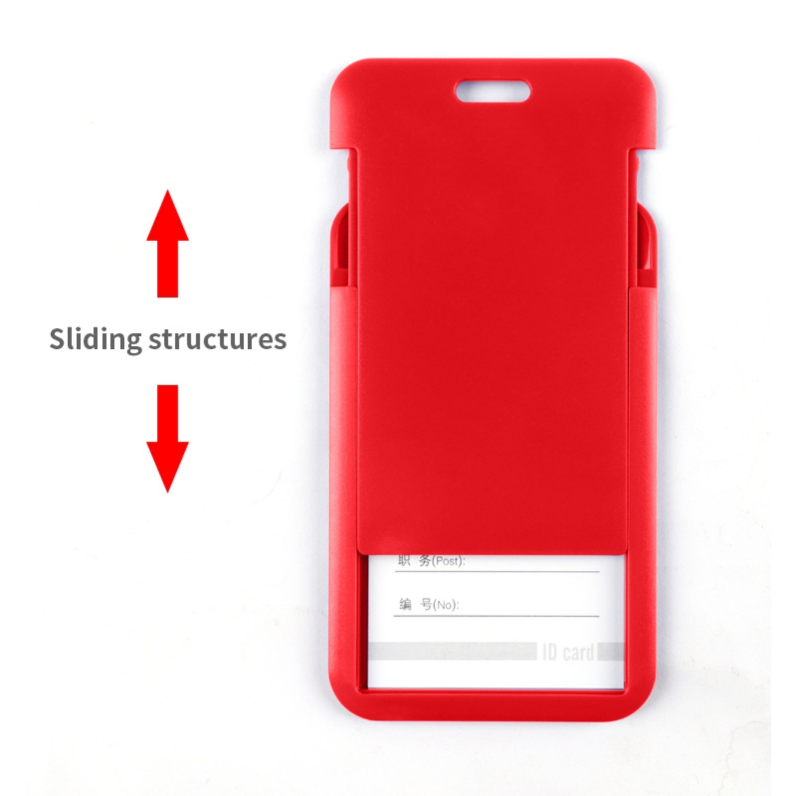 Hard Plastic ID Badge Holder Vertical Slide Open Card Case Black Name Tag Holders Badge Sleeve ID Case Protector