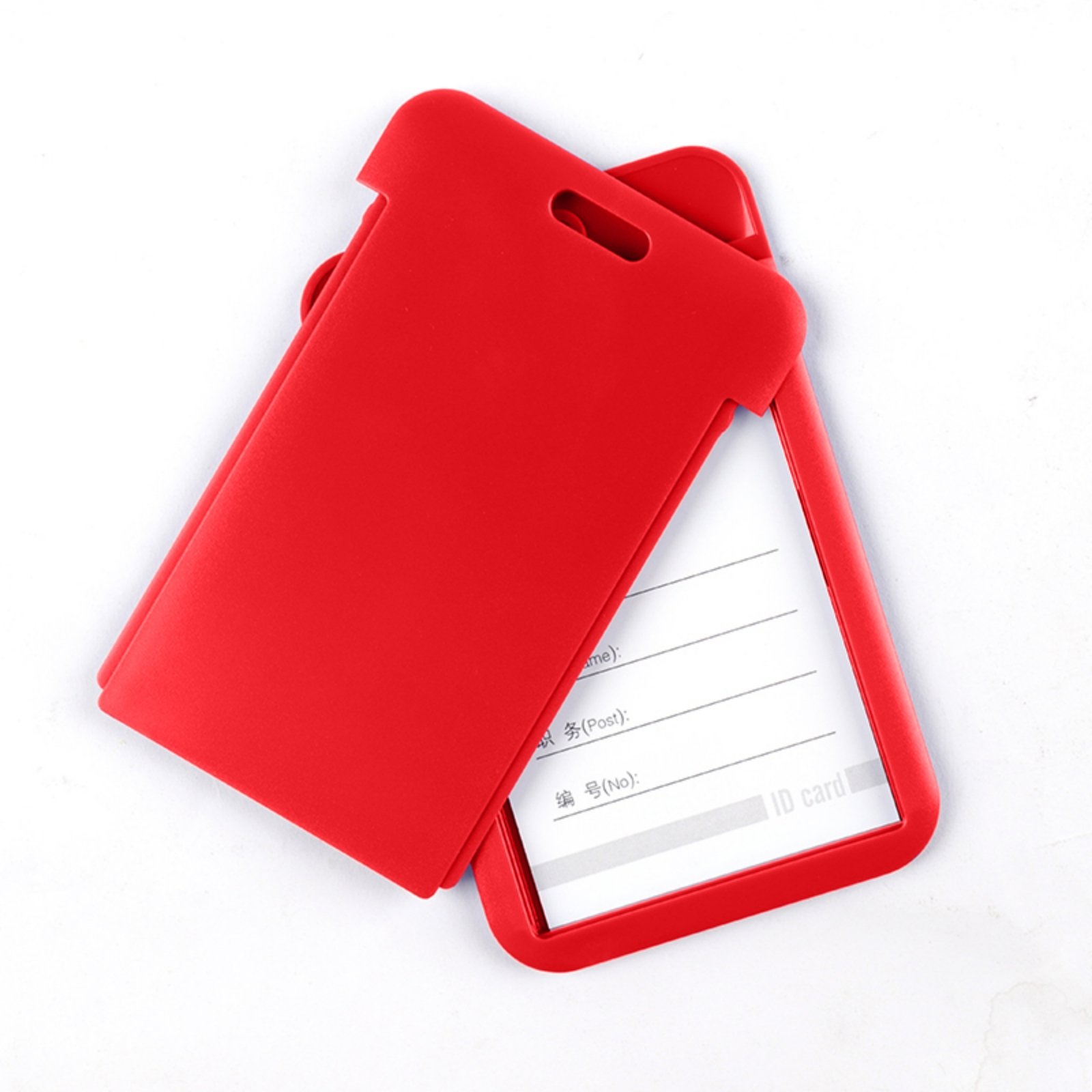 Hard Plastic ID Badge Holder Vertical Slide Open Card Case Black Name Tag Holders Badge Sleeve ID Case Protector