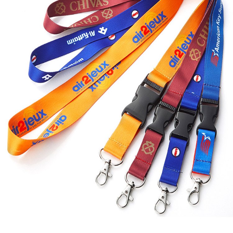 Custom credential Badge Holders with Double Sided Lanyards with Two Bulldog Clips