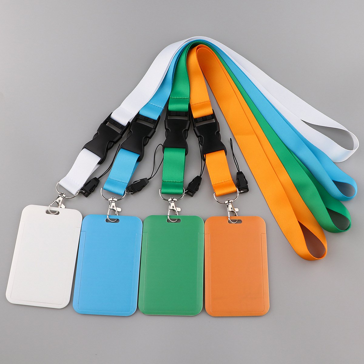 Custom Polyester Sublimation 1 inch Solid Color Detachable Neck Strap Lanyard with Staff ID Badge Holder