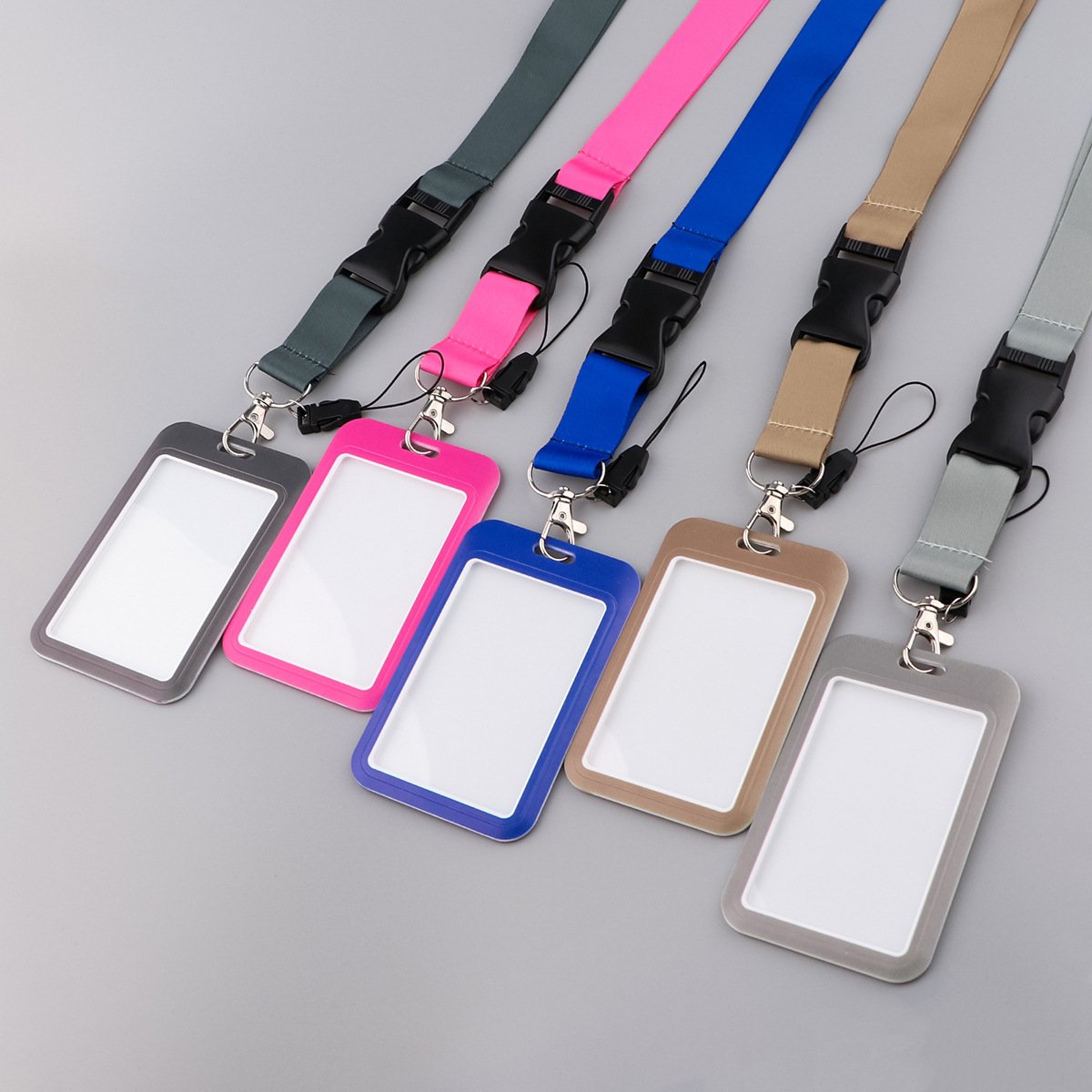 Custom Polyester Sublimation 1 inch Solid Color Detachable Neck Strap Lanyard with Staff ID Badge Holder