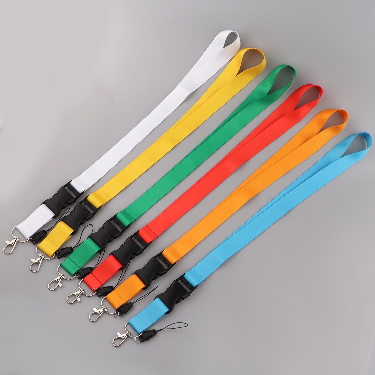 Custom Polyester Sublimation 1 inch Solid Color Detachable Neck Strap Lanyard with Staff ID Badge Holder