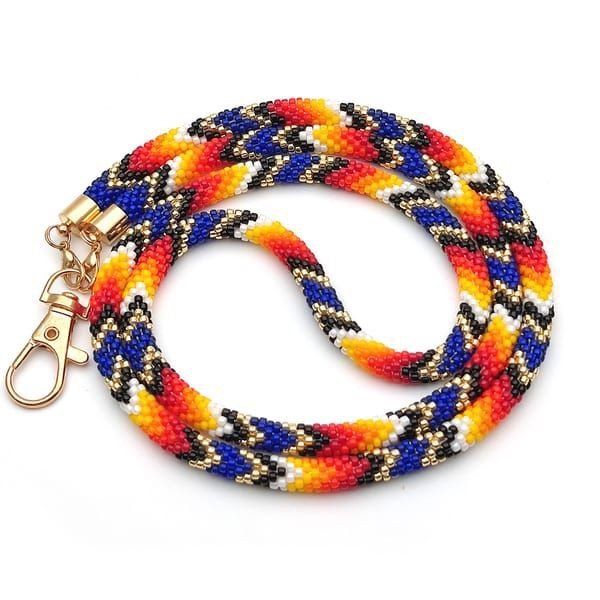 Beat quality beaded Lanyard Ethnic style lanyard badge holder fashion lanyard beadwork multi beaded ID holder Card necklace