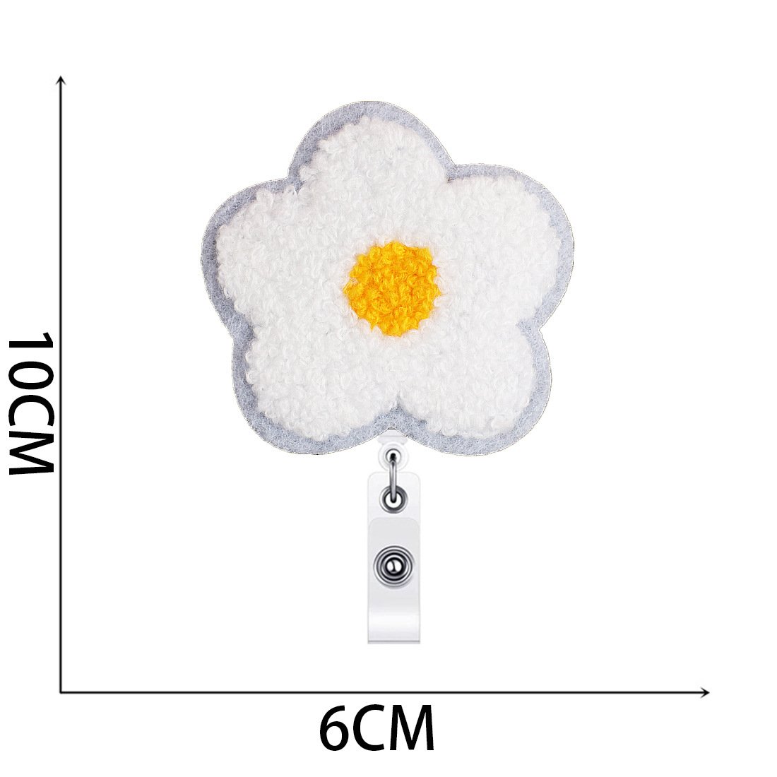 Nurse Felt Badge Reels Clips Flower Retractable Badge Reels with Swivel Alligator Nurse Badge Holder fo