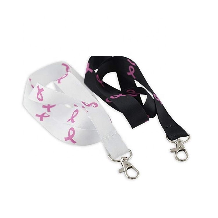 JF Gifts 2024 Motivational Lanyard / Pink Ribbon Breast Cancer Awareness Lanyard Key Chain Id Badge Holder