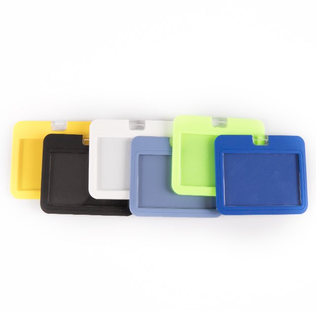 Silicone Badge Card Holder Heavy Duty Horizontal ID Badge Holder Neck Strap ID Card Business Card Offices Supplies T627