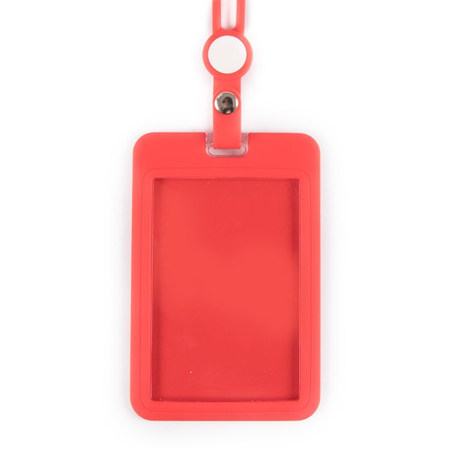 Silicone Badge Card Holder Heavy Duty Horizontal ID Badge Holder Neck Strap ID Card Business Card Offices Supplies T627