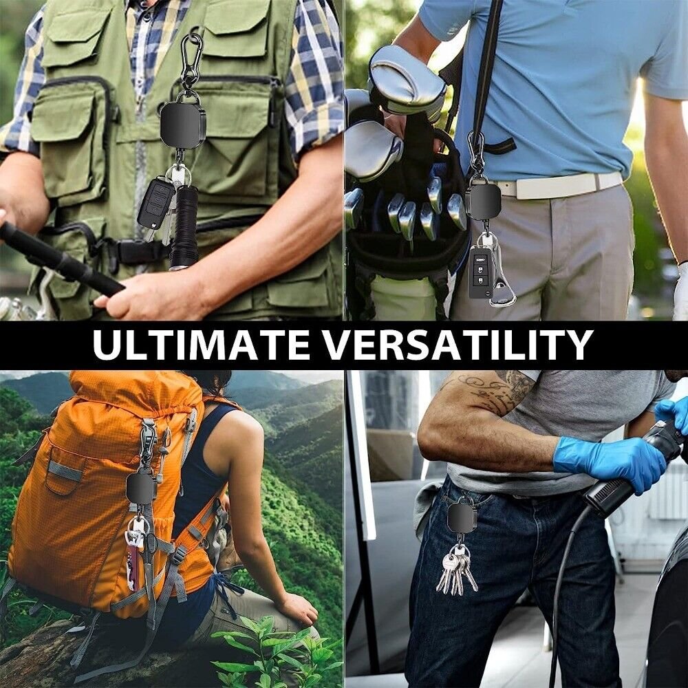 Square Metal Heavy Duty Badge Reel ID Nurse Badge Reel Clip Keychain Retractable Multitool Badge Holder for Nurse Accessories
