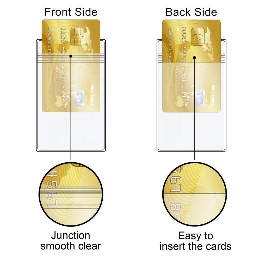 Extra Thick ID Card Badge Holder Vertical Clear PVC Card Holder with Waterproof Resealable Zip Type