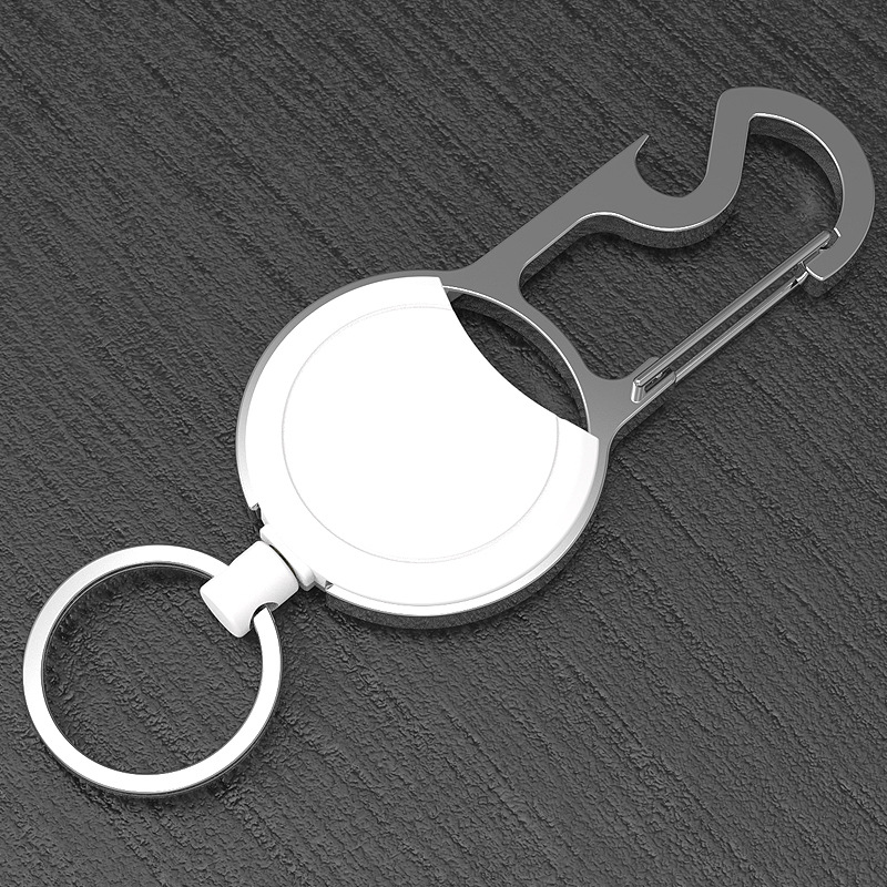 Pullther 2024 New Zinc Alloy Metal Lock with Scalable Badge Scroll Keychain Customized Logo Identification Holder