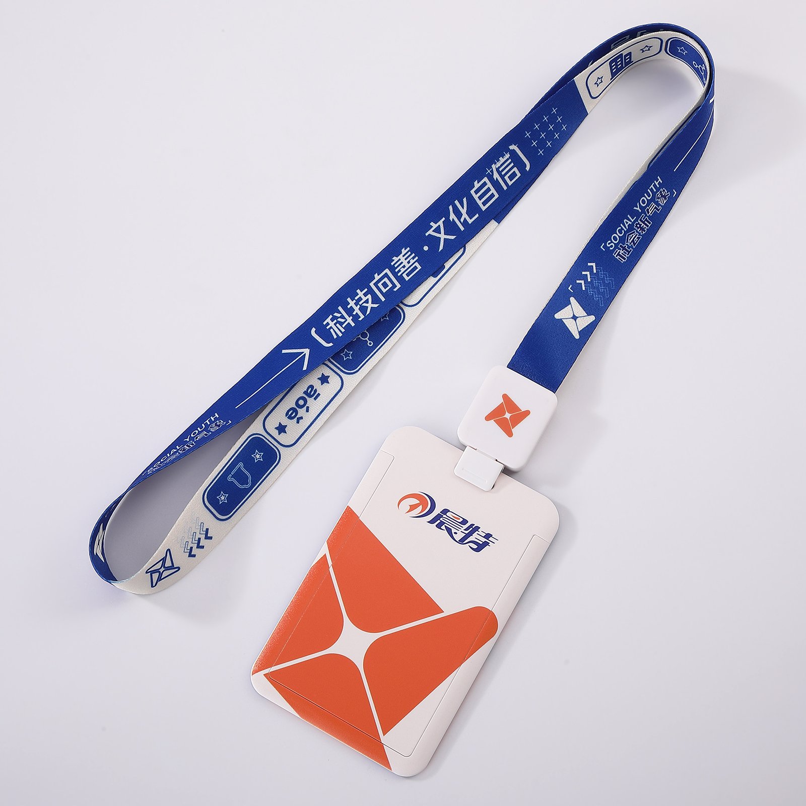 Custom Print Color Sublimation Badge Holder Polyester Lanyard Retractable Badge Reel