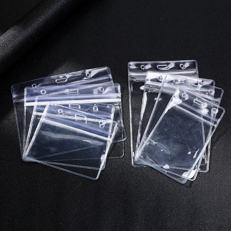 hot selling transparent waterproof PVC hard cover ID Card Badge Holder for Office