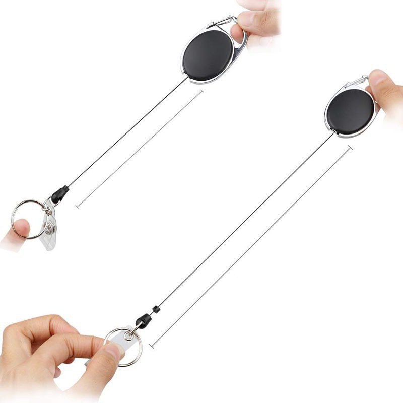 Custom ID Cards Badge Holders For Lanyards With Retractable String Carabiner Badge Reel Can Custom Logo Promotion Gift