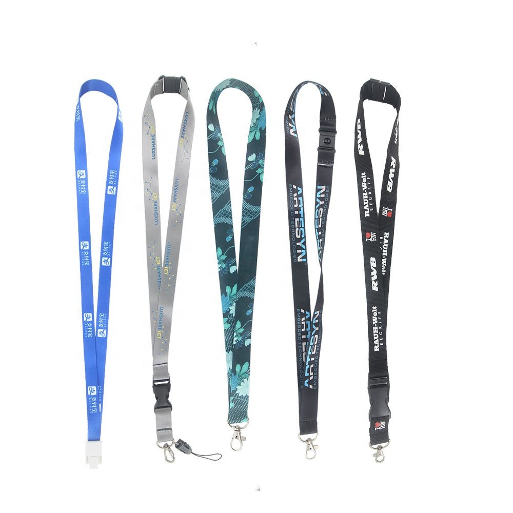 Custom Logo Printed Neck Strap Lanyard Sling Id Badge Holders Lanyard And Pvc Name Card Polyester Keychain Lanyard
