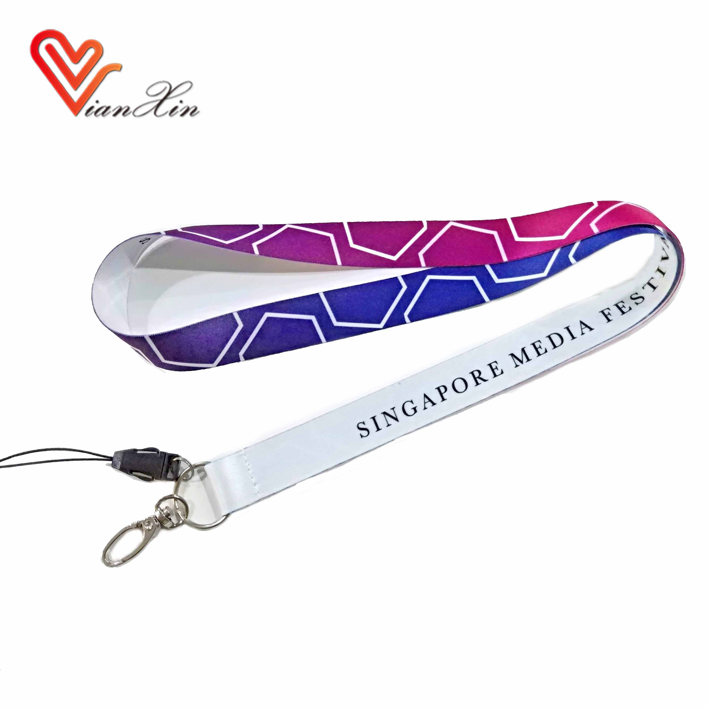 Sublimation Printing Neck Strap Band Lanyard With ID Badge Holder Cell Phone Holder