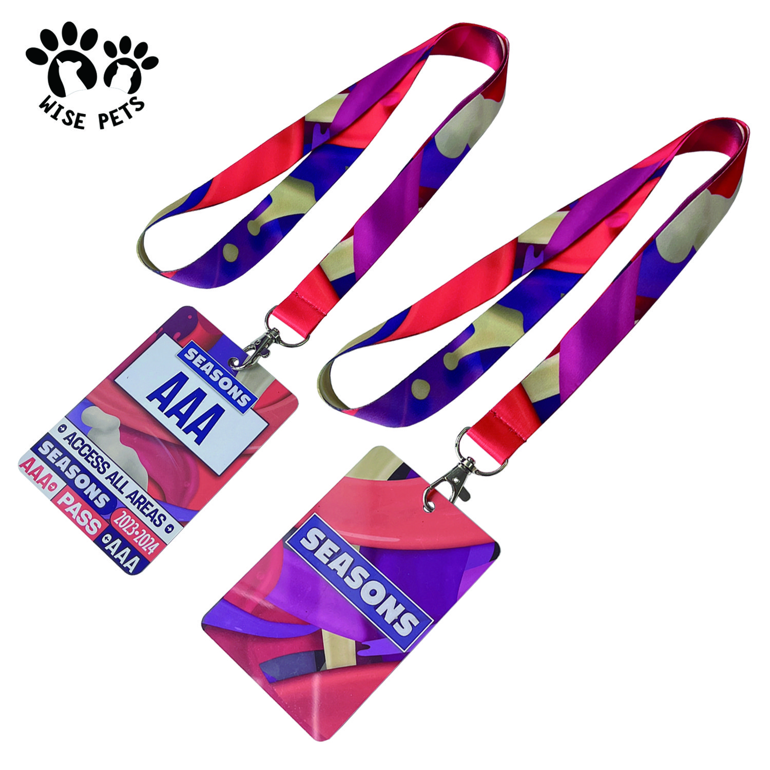 New Design ABS Hard Name Tag Card Sleeve Custom Sublimation Print Neck Lanyard Plastic Badge Holder Personalized Id Card Holder