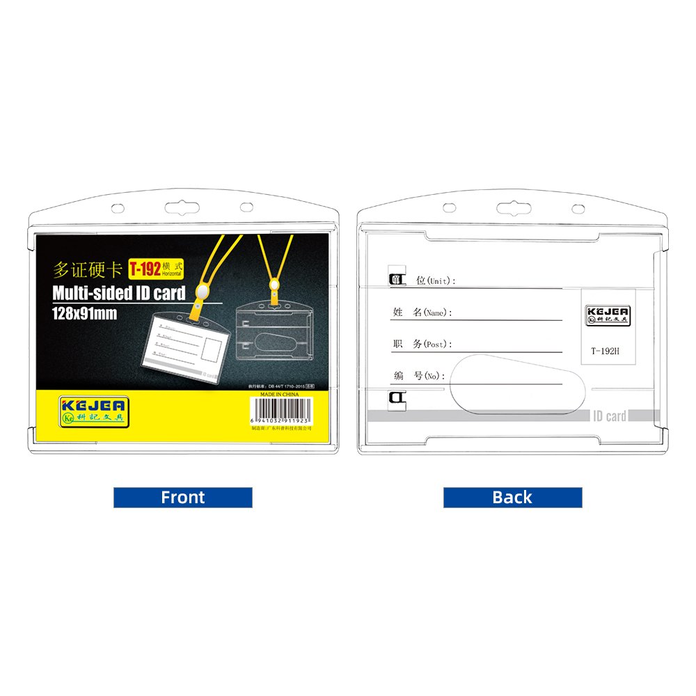 Heavy Duty ID Card Holder Horizontal Clear Card Protector Thumb Slot Card Case School Office Supplier