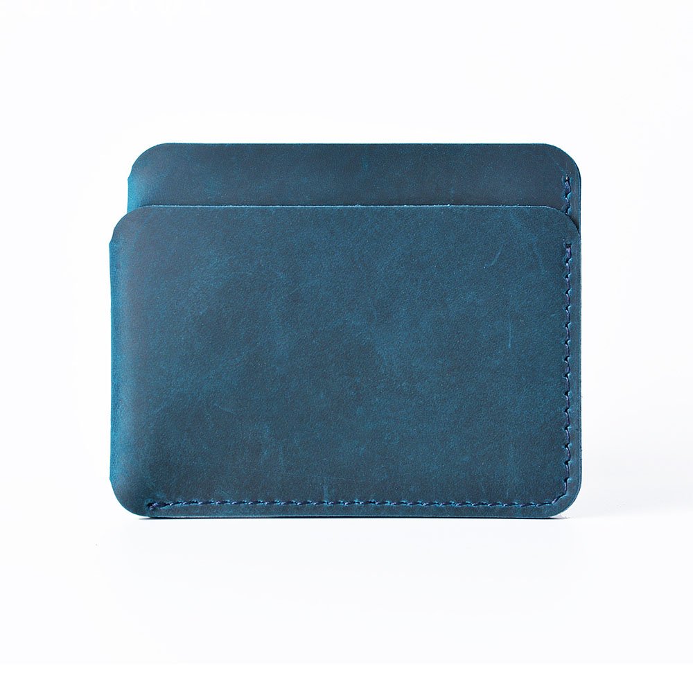 Customized Handmade Cowhide Leather Crazy Horse Short Wallet Rfid Blocking Gift Leather Coin Purse Card Holder