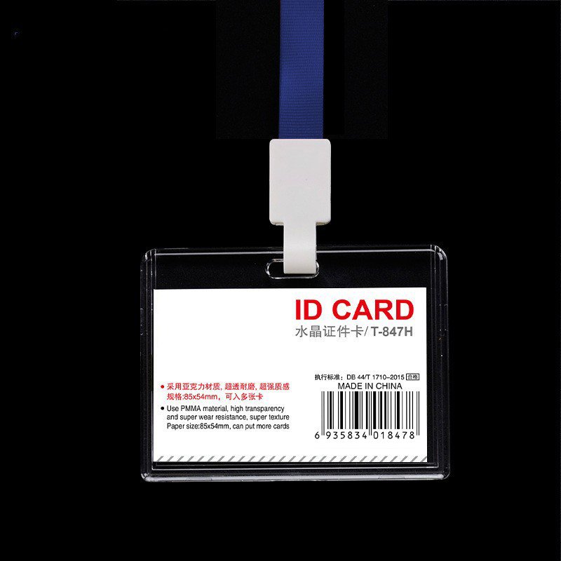 Wholesale Clear Acrylic Hard Factory Badge Star-Chasing Students Meeting Office Work Name Badge Id Cards Holder With Lanyard